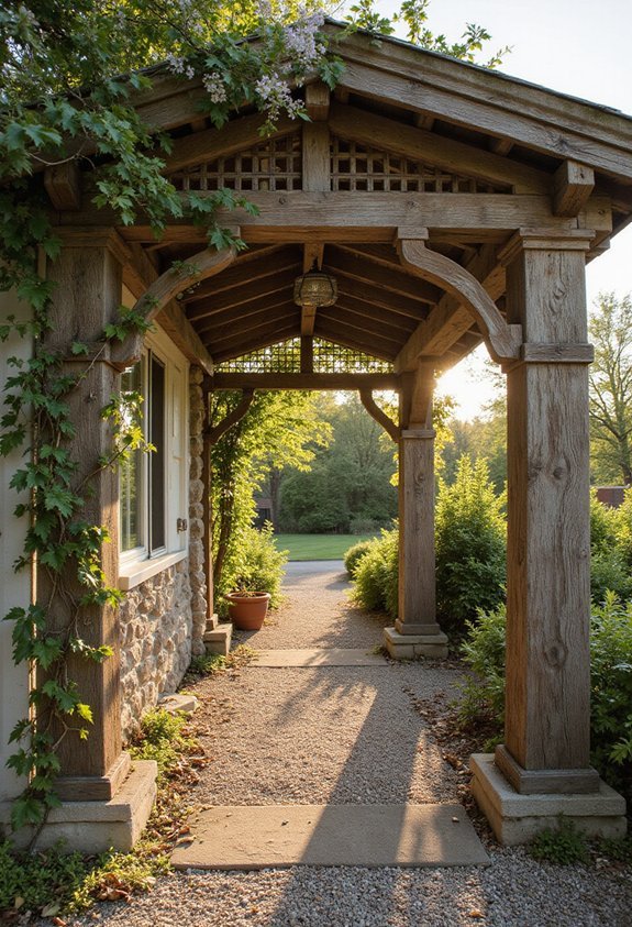 dramatic functional rustic welcoming entryway