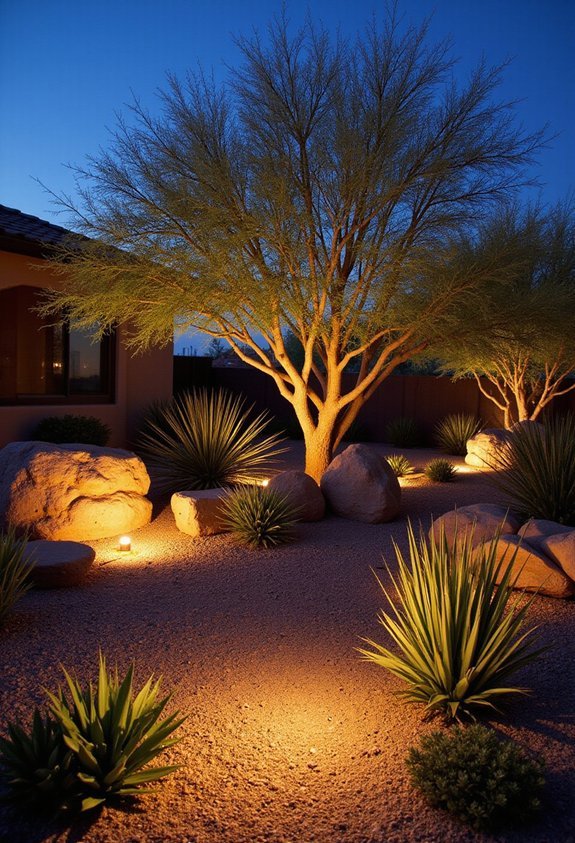 dramatic nighttime desert landscape showcasing