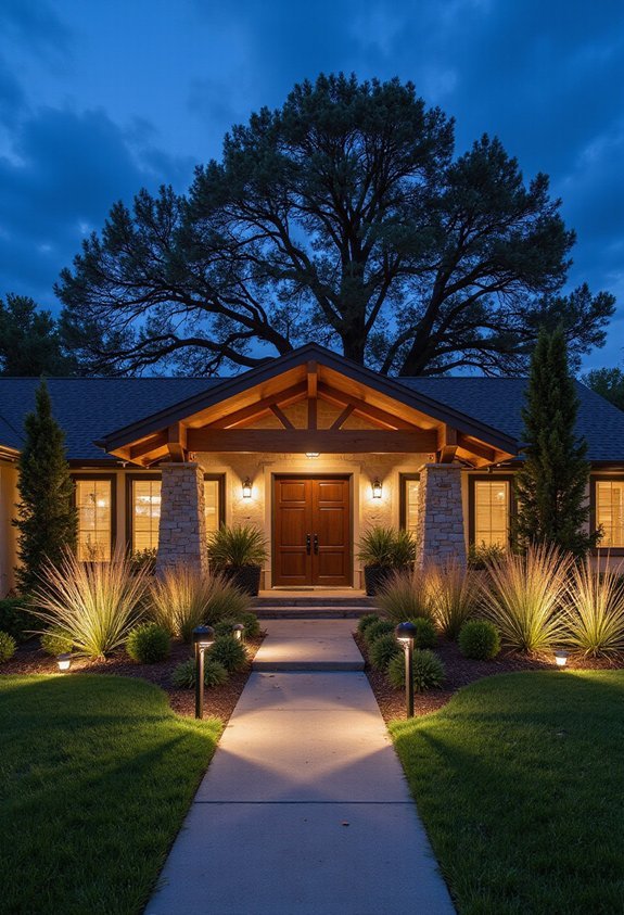 dramatic nighttime landscape accent lighting