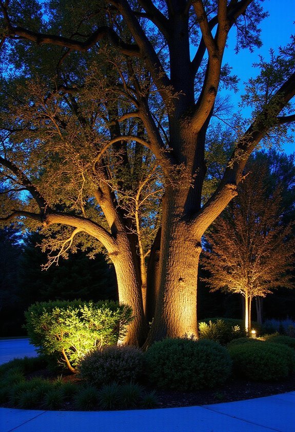 dramatic upward lighting landscape effects