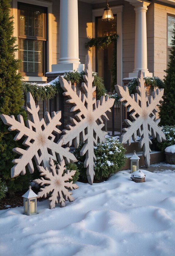 dramatic weather resistant visually impactful snowflake decor