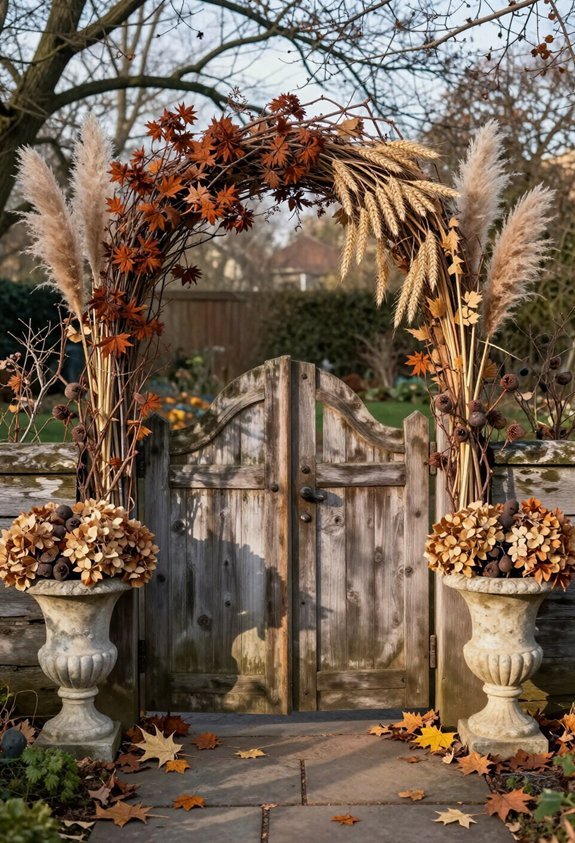 dried flower arch construction