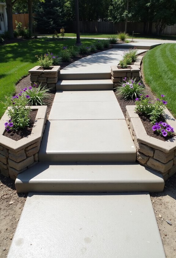 dual purpose elevated planter walkways
