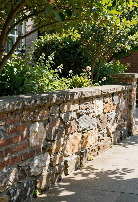 durable stone brick half walls