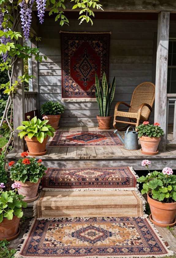 eclectic porch with greenery
