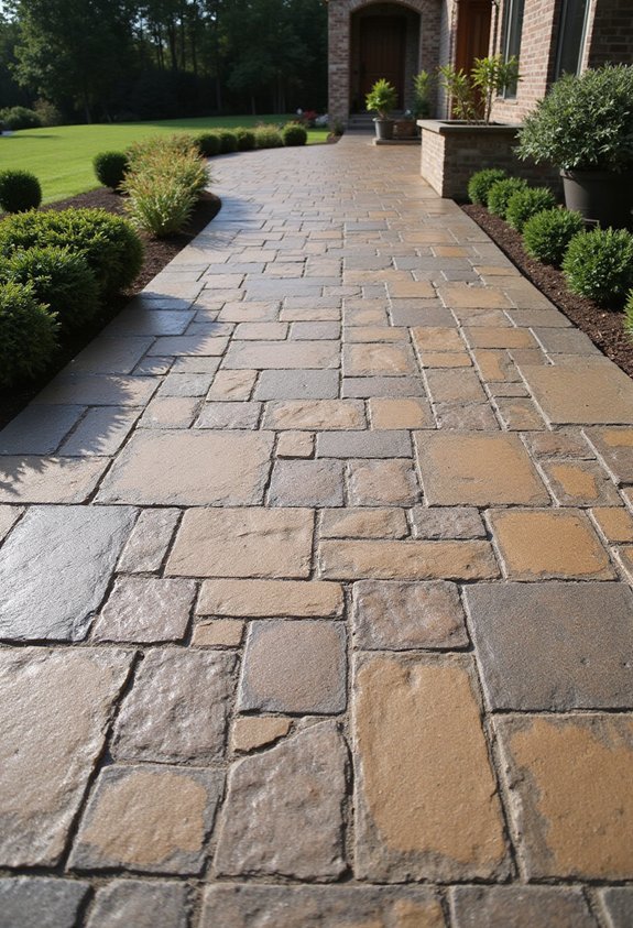 economical sophisticated textured durable concrete patios