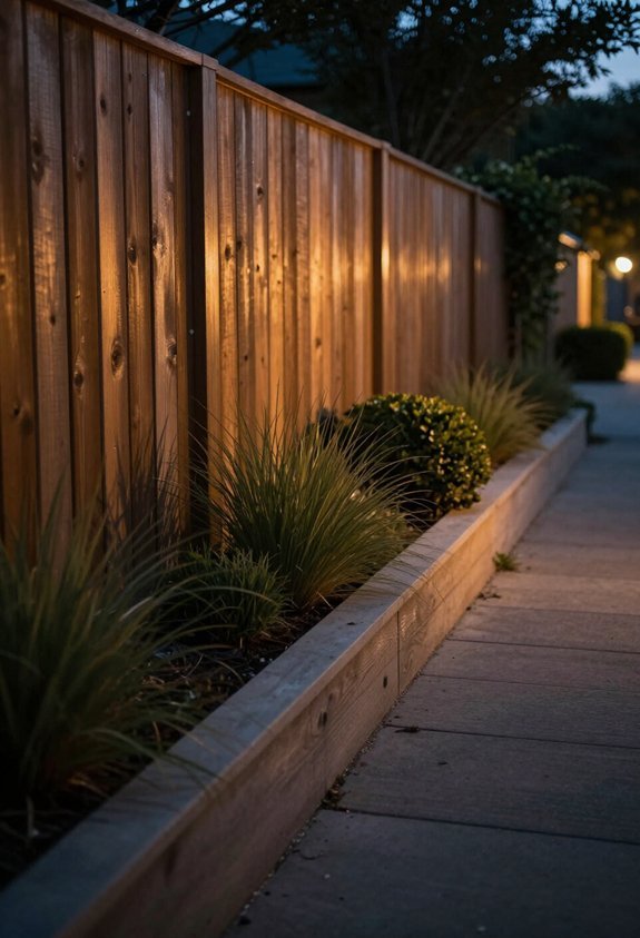 elegant fence uplighting design