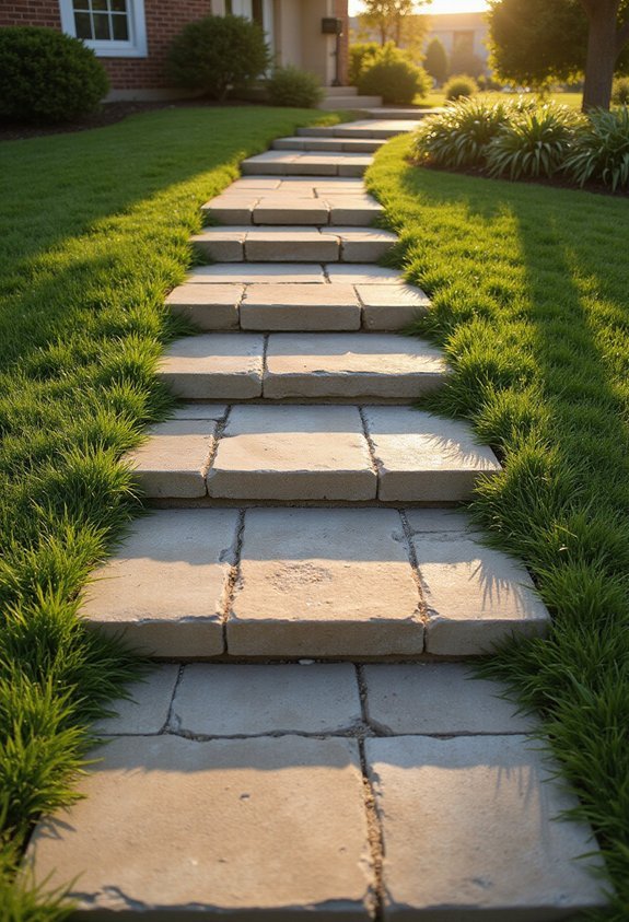 elegant sloped stone step terraces