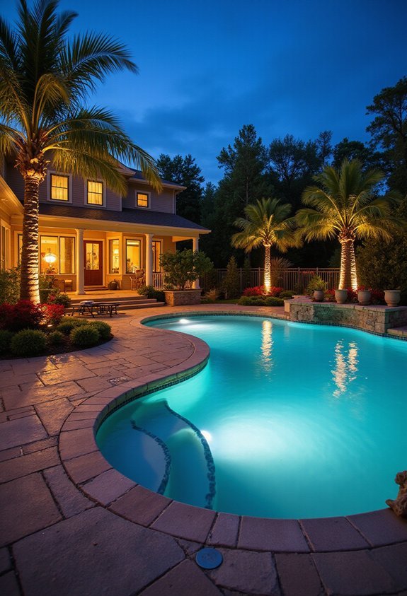 elegant sophisticated nighttime resort ambiance