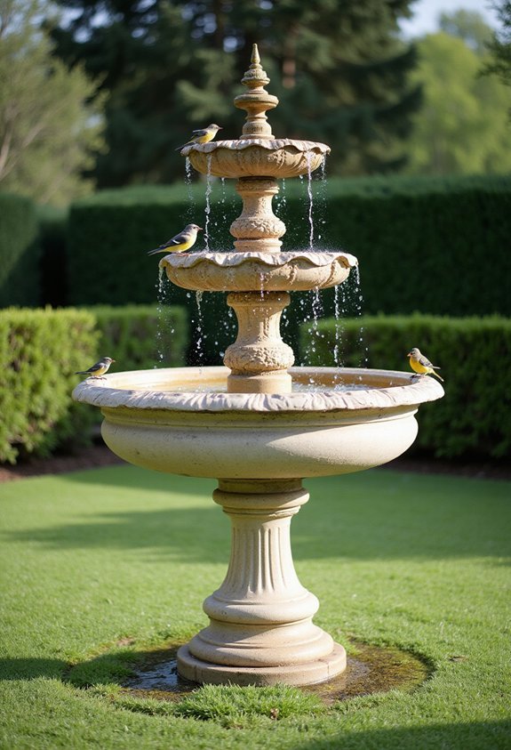 elegant sophisticated premium designer upscale birdbath fountains