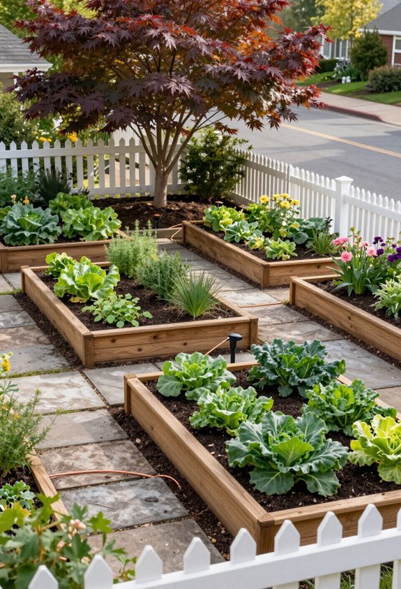 elevated organized gardening spaces