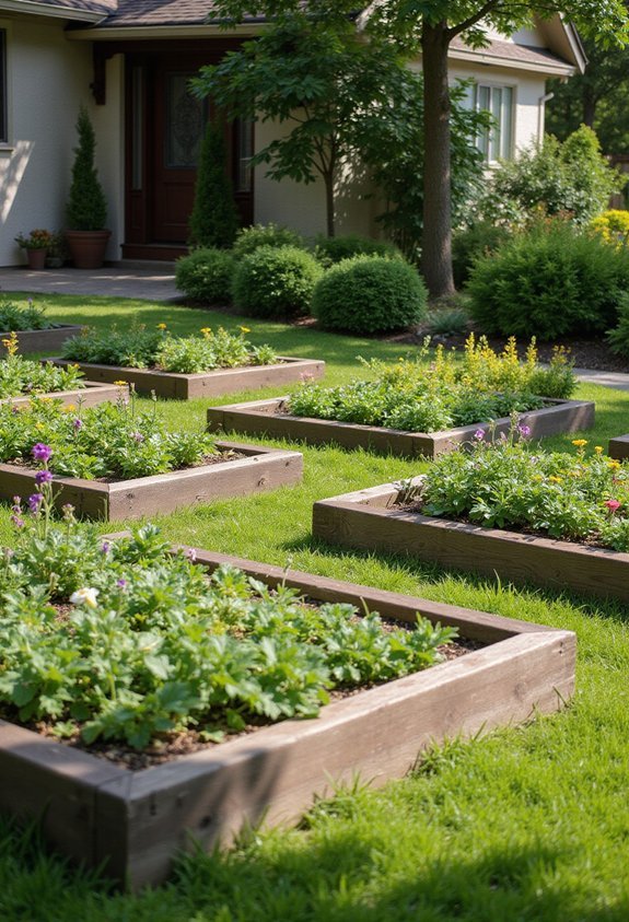 elevated structured practical visually impactful front yard gardens