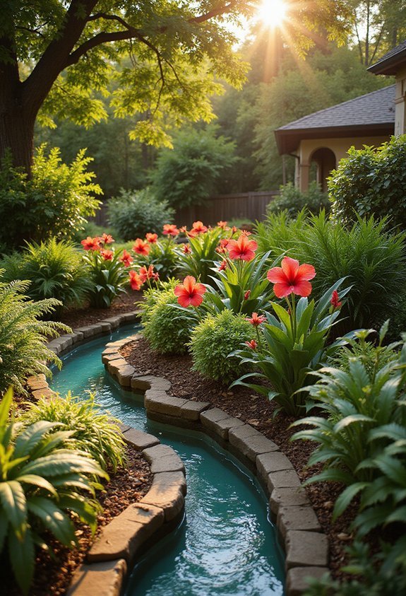 elevated tropical garden display
