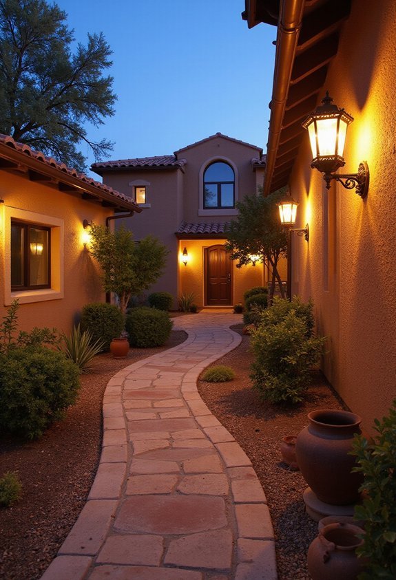 enchanting spanish ambiance with wrought iron lighting