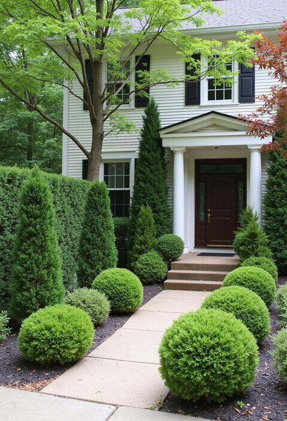 evergreen low maintenance visual anchoring structure