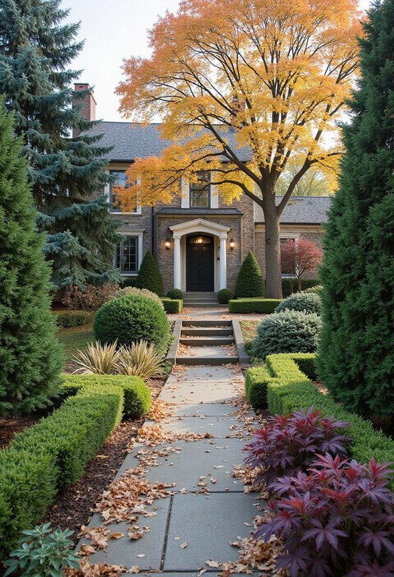 evergreen plants provide year round curb appeal