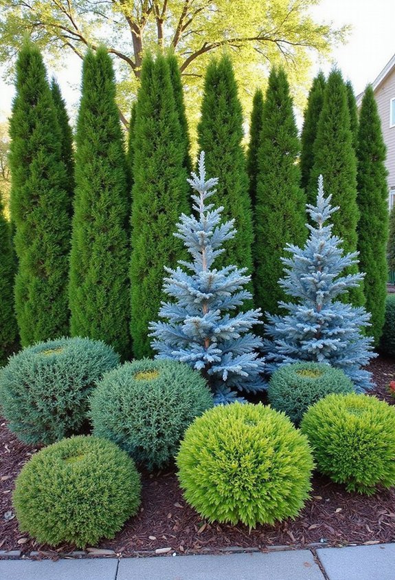 evergreen shrubs provide year round privacy