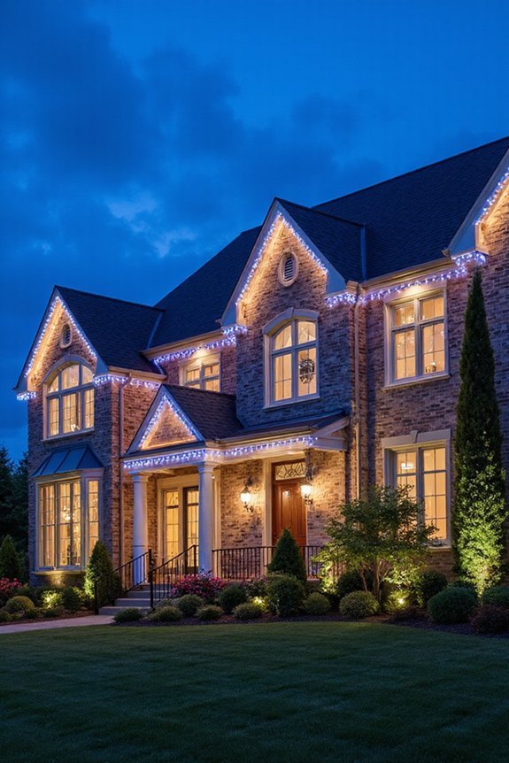 festive front yard holiday illumination