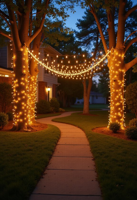 festive front yard lighting decor
