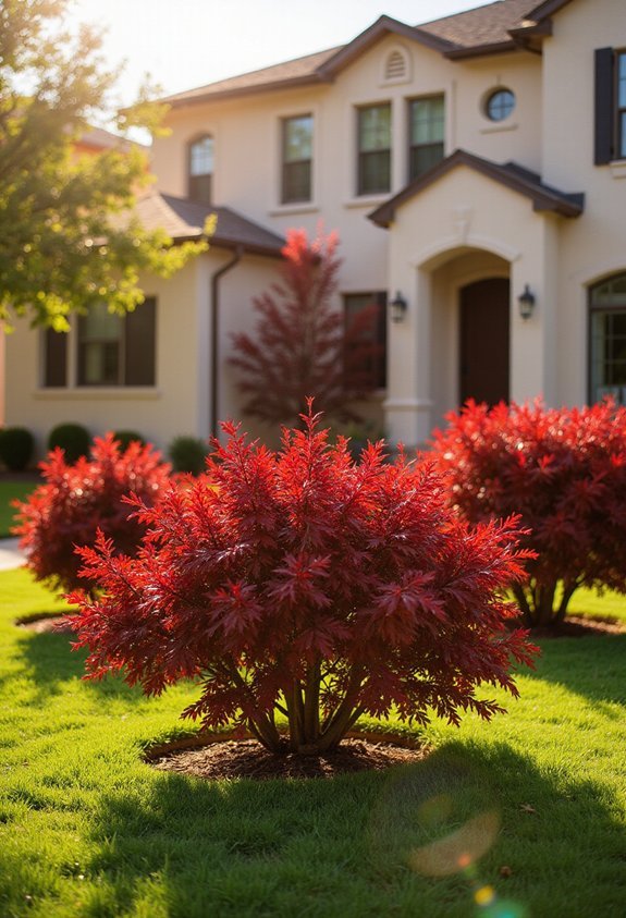 fiery crimson foliage attention commanding shrub