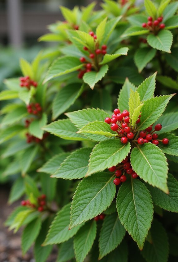 fine textured bright red berries