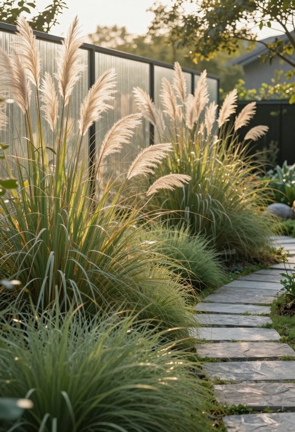 flexible barriers with grasses