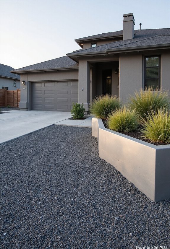 flowing cohesive gravel landscape design