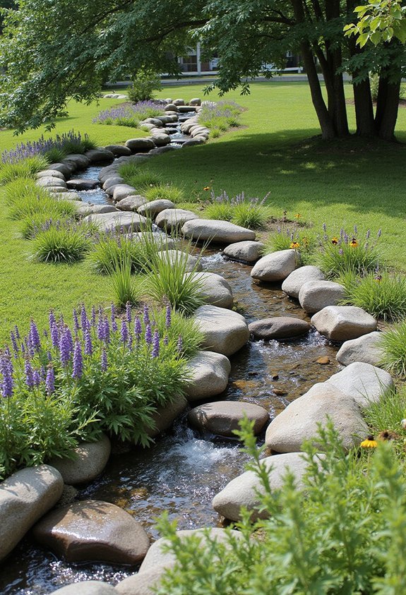 flowing water native plants relaxed atmosphere