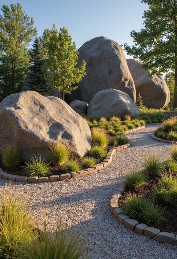 focal point boulder landscape design