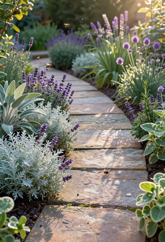 fragrant herbs enhance walkways
