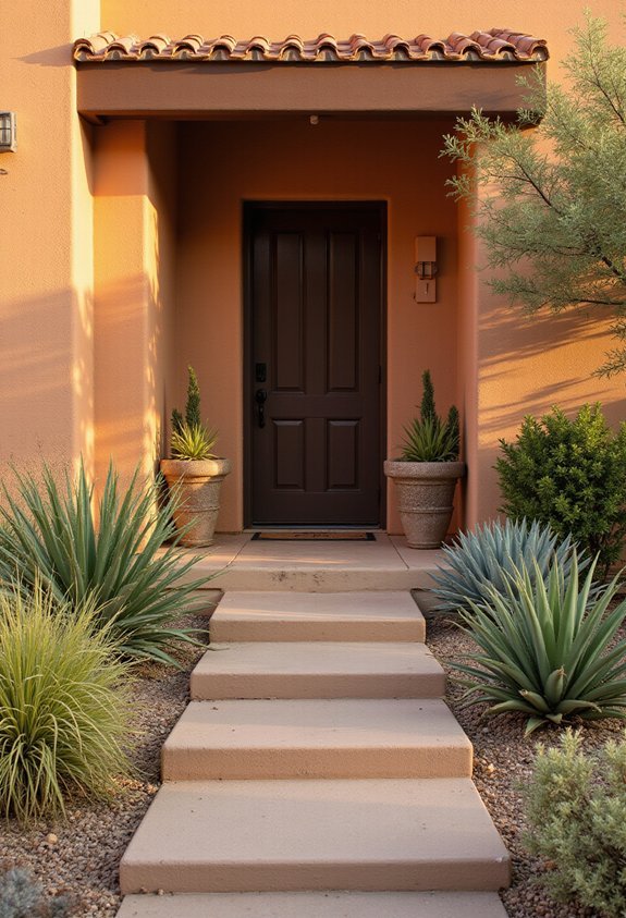 frame entrance with desert plants
