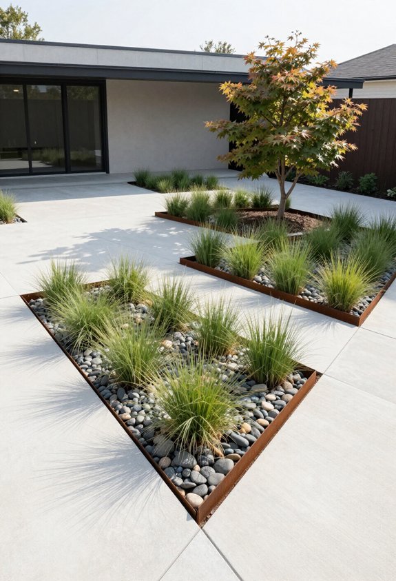 geometric rain garden design