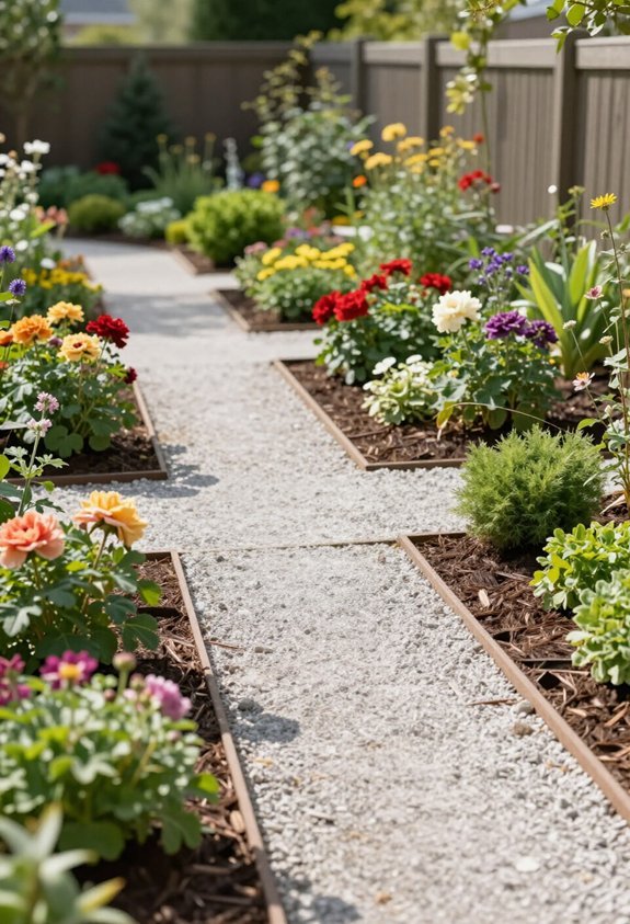 gravel and mulch pathways