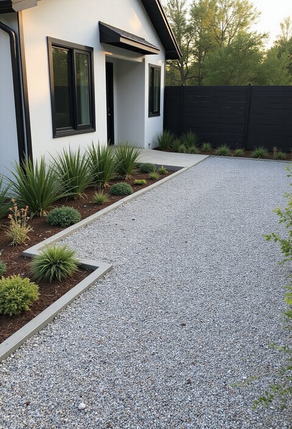 gravel styles for front yards