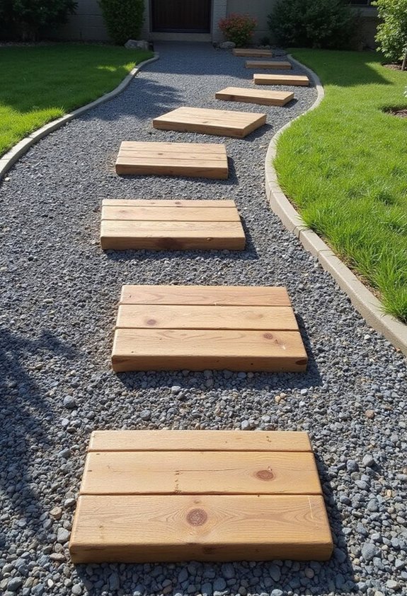 gravel wood drainage contemporary