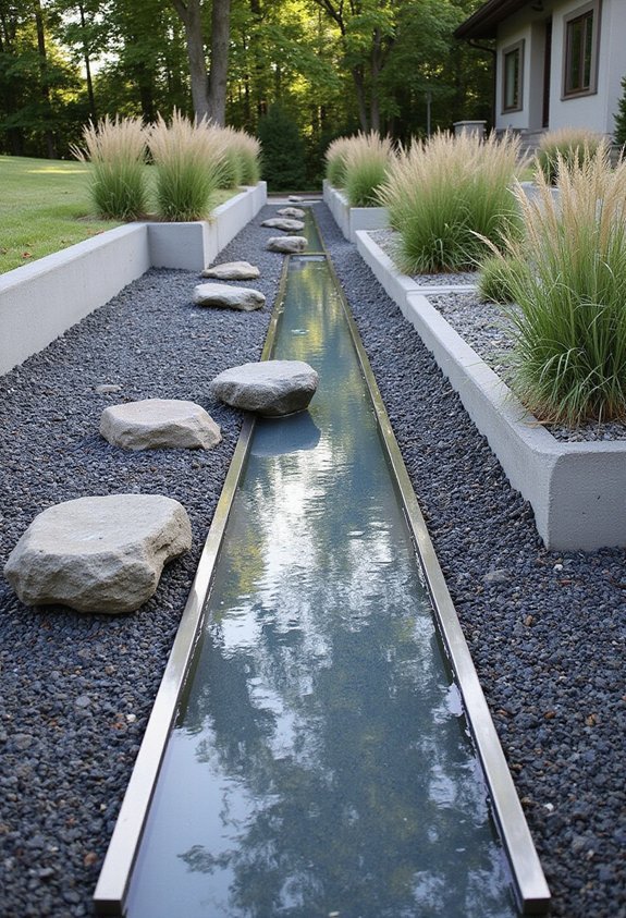 harmonious water gravel landscape composition