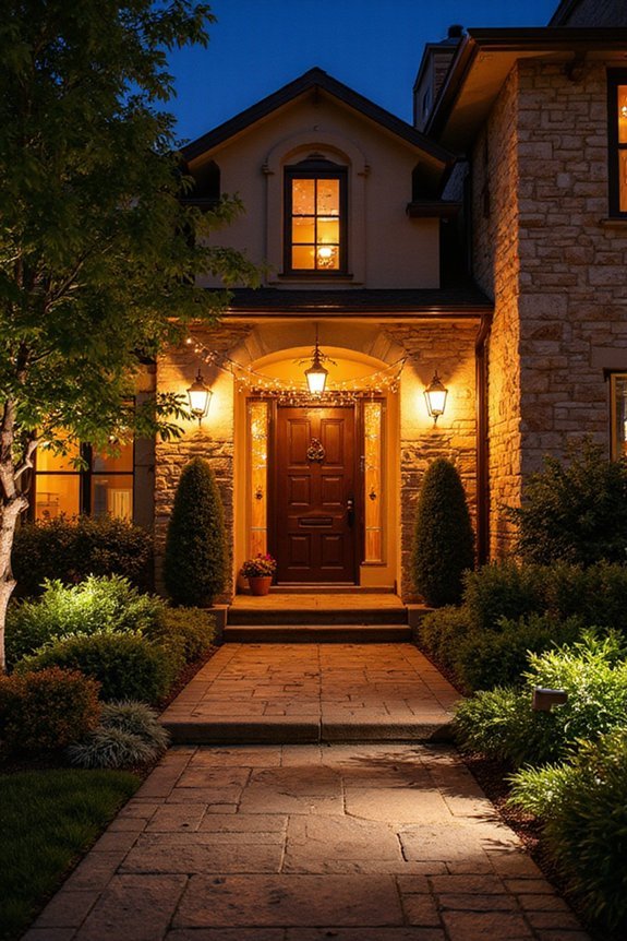 illuminating front yard nighttime prettiness