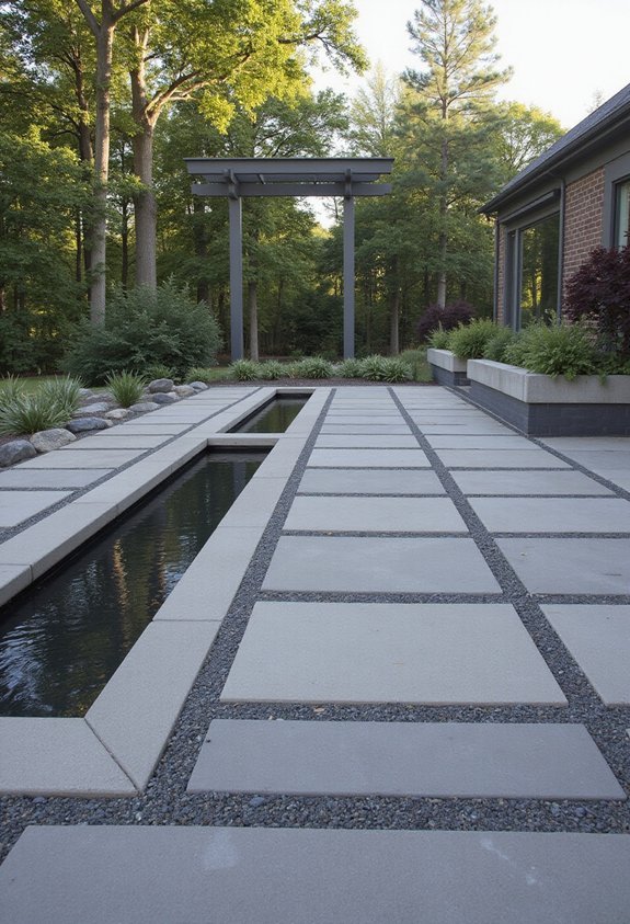 integrated water features enhance paver designs