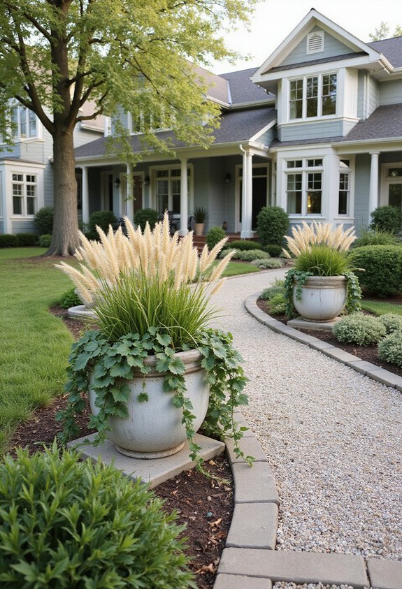 intentional cohesive complementary harmonious front yard