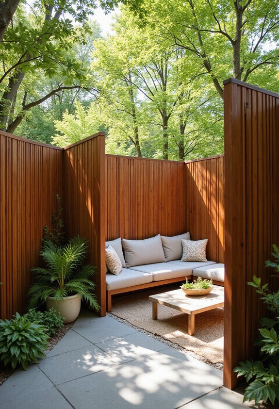 intimate outdoor rooms with privacy walls