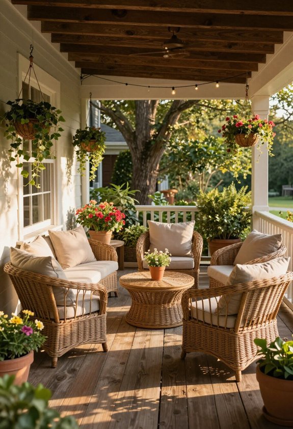 inviting front porch seating