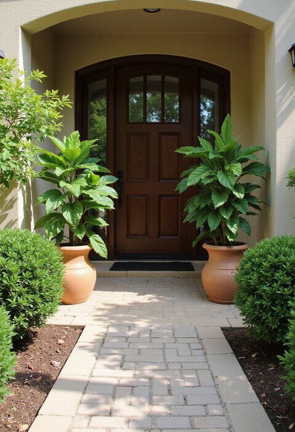 inviting harmonious varied well maintained entryway