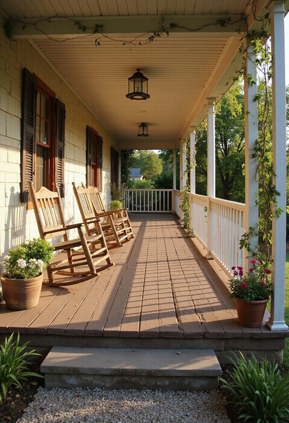 inviting relaxing farmhouse porch gathering