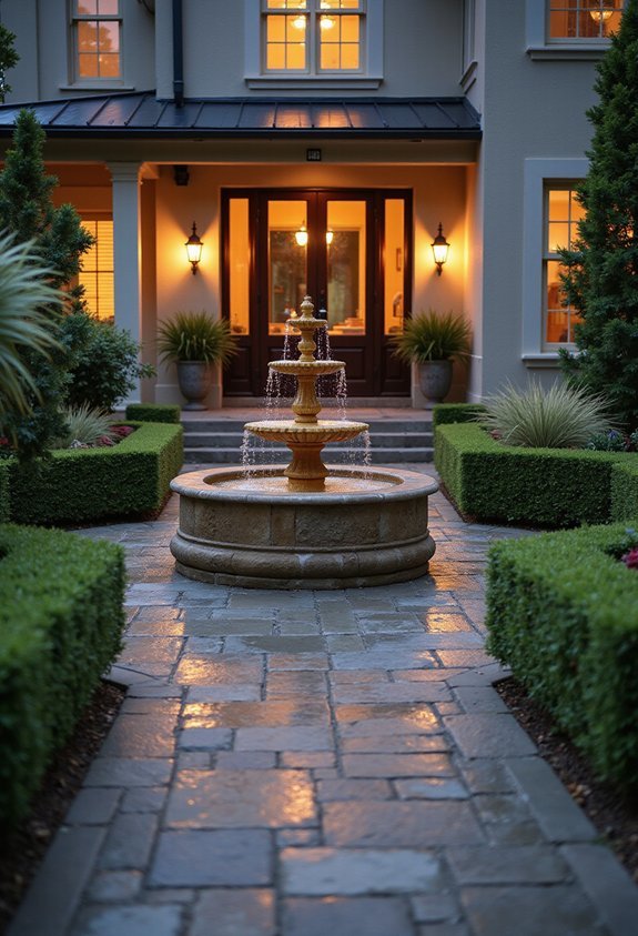 inviting water based front yard features