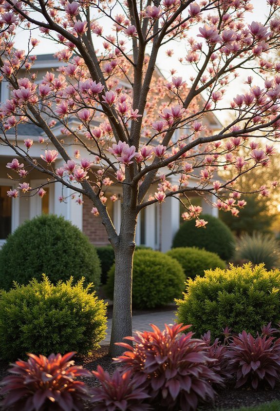 layered dynamic complementary magnolia centric landscape