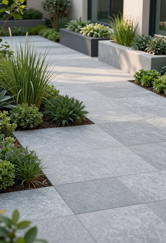 layered stone and greenery