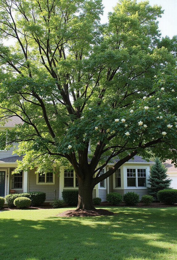 magnolias framing foundation for curb appeal