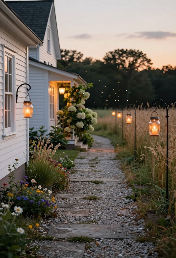 mason jar walkway lanterns