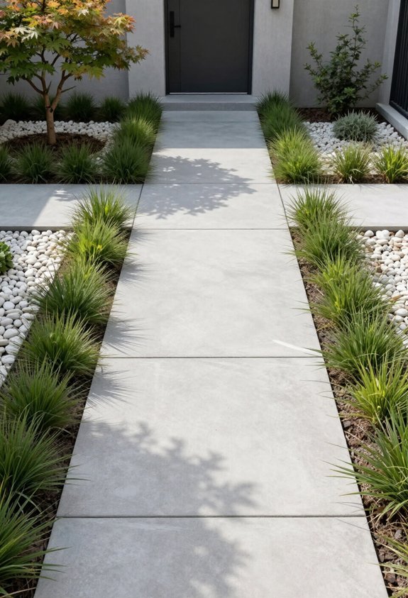 minimalist concrete walkway design