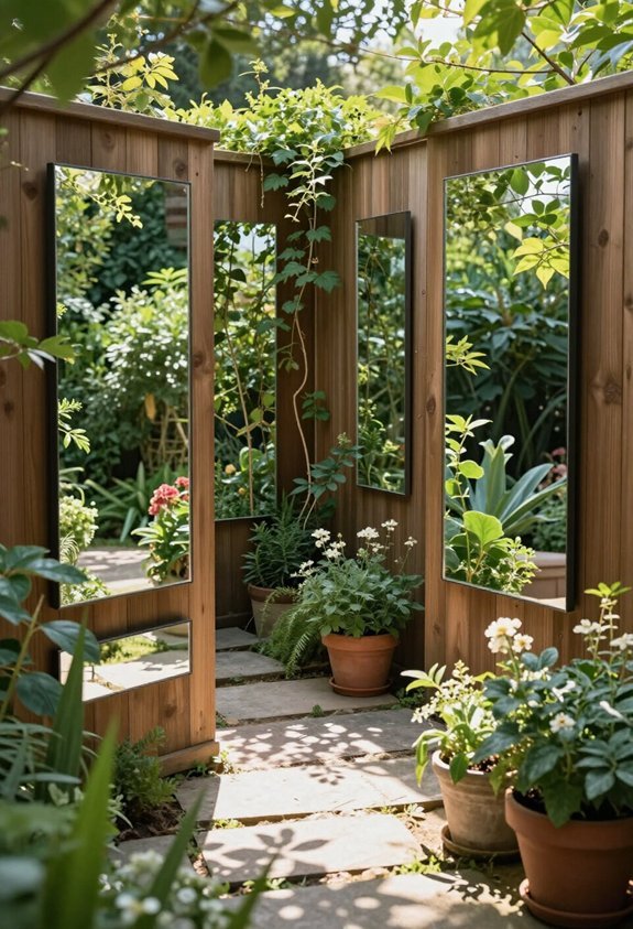 mirrors enhance outdoor space